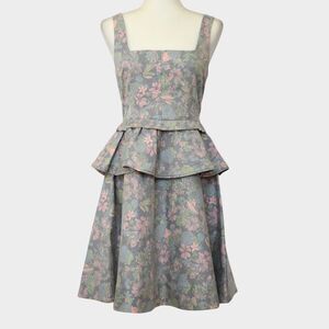 MARC BY MARC JACOBS Peplum Pastel Blossom Floral Mini Fit & Flare Dress Size 10